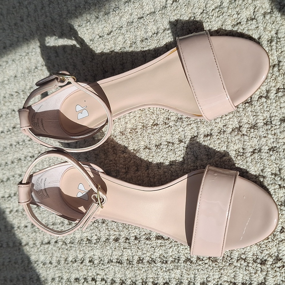 BP Ankle Strap Open Toe Nude Heels  7